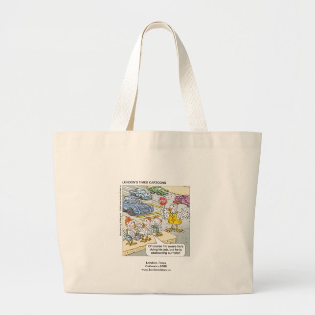 Chicken Crossing Road Funny Tote Bag (Front)