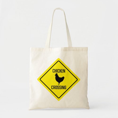 Chicken Crossing Sign Budget Tote Bag