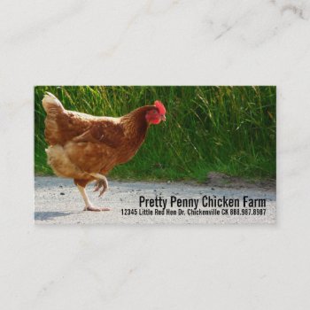 Chicken Crossing The Road Egg Farm Business Card by CountryCorner at Zazzle