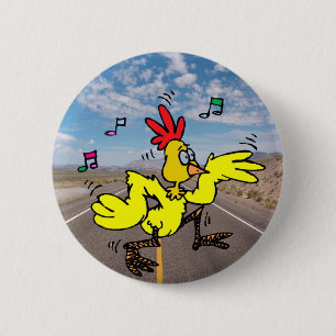 Chicken Crossing The Road Pinback Button