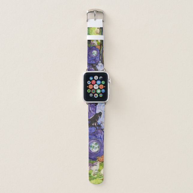 Chicken crow raven earth bird Maureen Girard farm Apple Watch Band (Front)