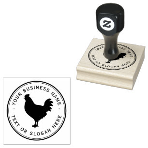 chicken  Custom Business Logo Large  Rubber Stamp
