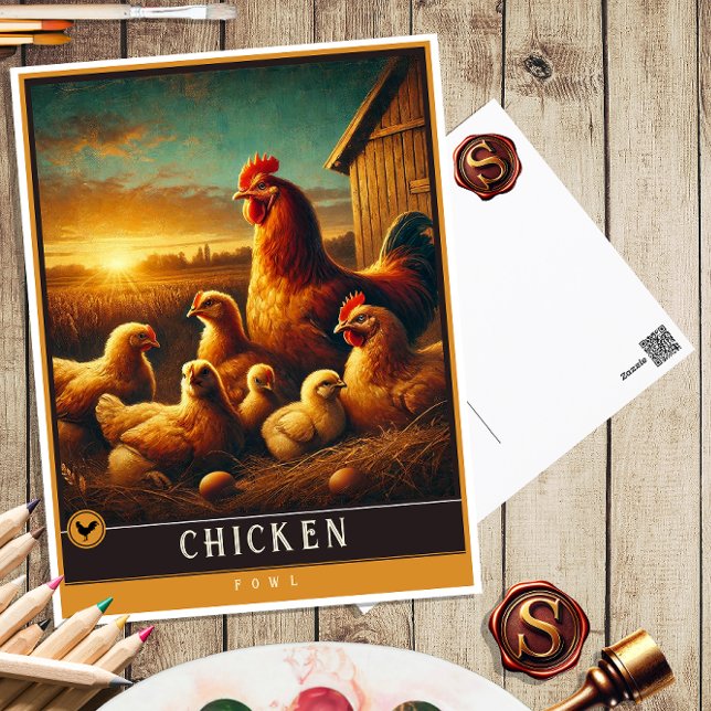 Chicken | Cute Family Vintage Animal Postcard (Creator Uploaded)