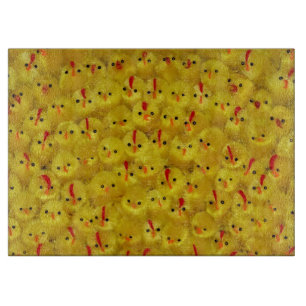 Chicken Cutting Board with Yellow Chicks Pattern