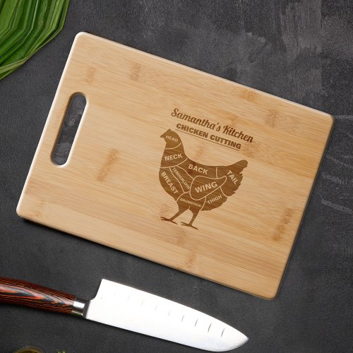 Chicken Cutting Kitchen Etched Wooden Cutting Board