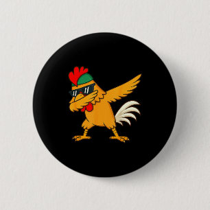 Chicken Dab Meme Animal Dance Funny For Men Women Button