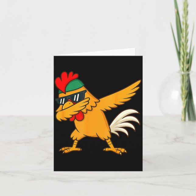 Chicken Dab Meme Animal Dance Funny For Men Women  Card (Front)