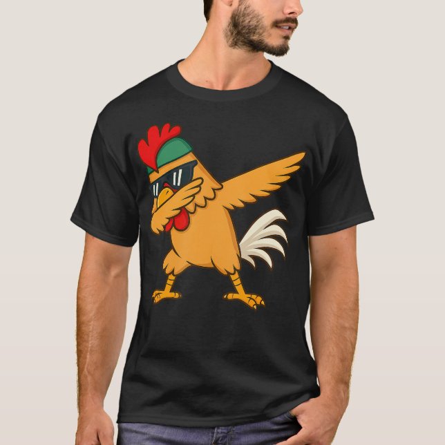 Chicken Dab Meme Animal Dance Funny Gifts For Men  T-Shirt (Front)