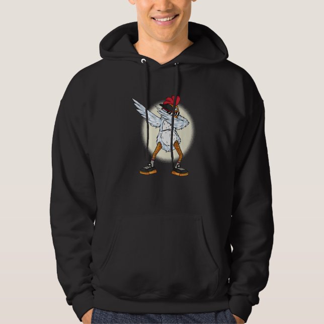 Chicken Dabbing  Chickens Farm Farmer Dab Dance Hoodie (Front)