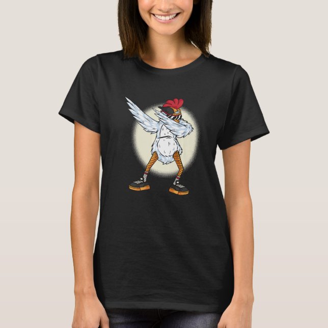 Chicken Dabbing  Chickens Farm Farmer Dab Dance T-Shirt (Front)