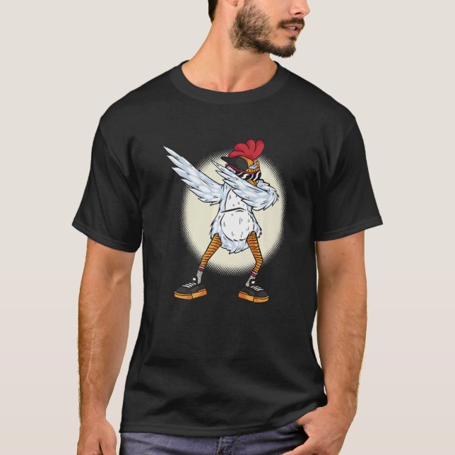 Chicken Dabbing  Chickens Farm Farmer Dab Dance T-Shirt (Front)