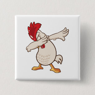 Chicken Dabbing Farmer Dab Dance Button