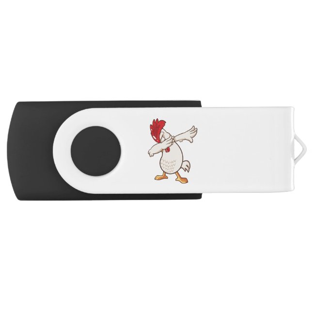 Chicken Dabbing Farmer Dab Dance Flash Drive (Front)
