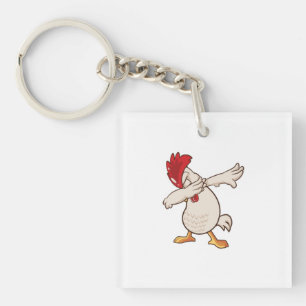 Chicken Dabbing Farmer Dab Dance Keychain