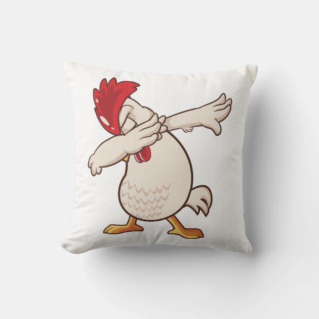 Chicken Dabbing Farmer Dab Dance Throw Pillow (Front)