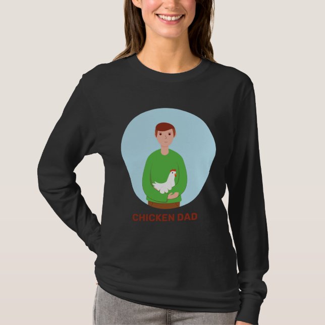 Chicken Dad Hen Red Junglefowl Fowl Bird Farmer Fa T-Shirt (Front)