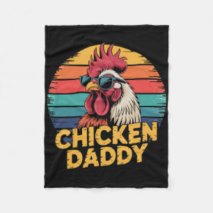Chicken Dad Retro Farm Animal Lover  Fleece Blanket