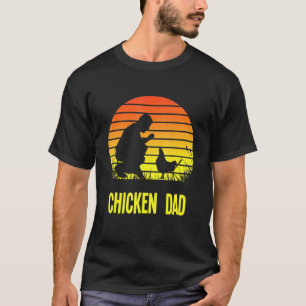 Chicken Dad Retro Sunset Farmer Chicken Owner T-Shirt