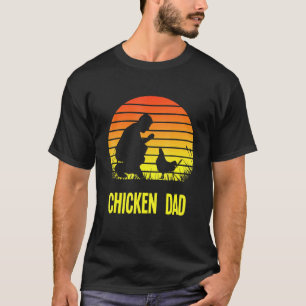 Chicken Dad Retro Sunset Farmer Chicken Owner T-Shirt