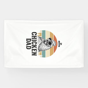 Chicken Dad Vintage Sunset Funny Chicken Lover Shi Banner
