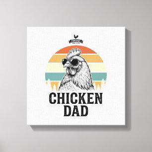 Chicken Dad Vintage Sunset Funny Chicken Lover Shi Canvas Print