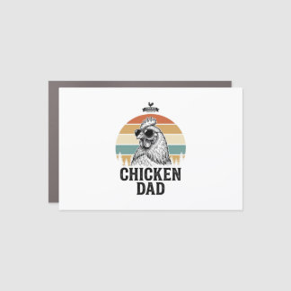 Chicken Dad Vintage Sunset Funny Chicken Lover Shi Car Magnet