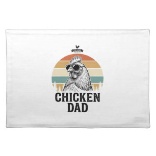 Chicken Dad Vintage Sunset Funny Chicken Lover Shi Cloth Placemat