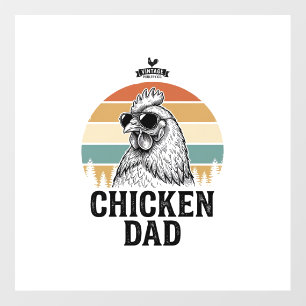 Chicken Dad Vintage Sunset Funny Chicken Lover Shi Floor Decals