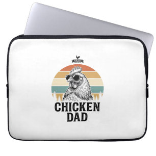 Chicken Dad Vintage Sunset Funny Chicken Lover Shi Laptop Sleeve