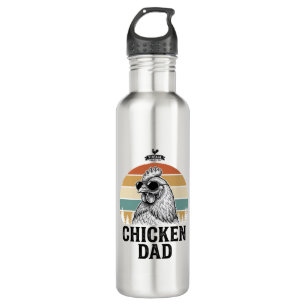 Chicken Dad Vintage Sunset Funny Chicken Lover Shi Stainless Steel Water Bottle