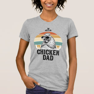 Chicken Dad Vintage Sunset Funny Chicken Lover Shi T-Shirt