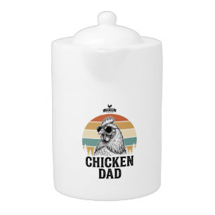 Chicken Dad Vintage Sunset Funny Chicken Lover Shi Teapot