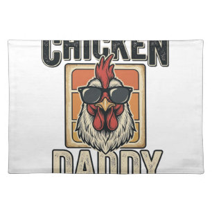 Chicken Daddy Funny Rooster Vintage Vector Shirt_1 Cloth Placemat