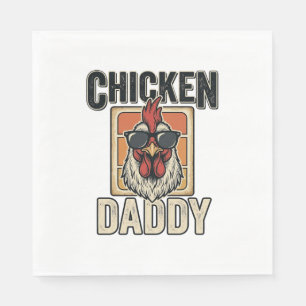 Chicken Daddy Funny Rooster Vintage Vector Shirt_1 Napkins