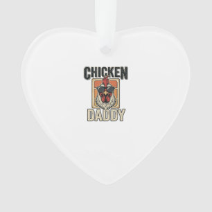 Chicken Daddy Funny Rooster Vintage Vector Shirt_1 Ornament