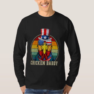 Chicken Daddy Retro Sunglasses 4th Of July Fathers T-Shirt
