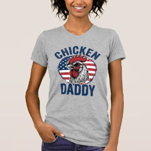 Chicken Daddy Rooster Vintage Patriotic Shirt Desi