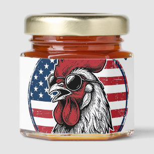 Chicken Daddy Rooster Vintage Patriotic Shirt Desi Honey Jar Favors