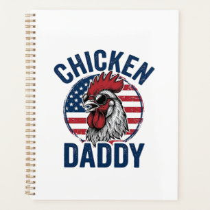 Chicken Daddy Rooster Vintage Patriotic Shirt Desi Planner