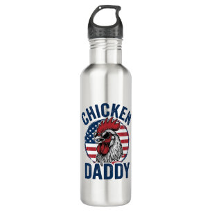 Chicken Daddy Rooster Vintage Patriotic Shirt Desi Stainless Steel Water Bottle