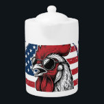 Chicken Daddy Rooster Vintage Patriotic Shirt Desi Teapot<br><div class="desc">Chicken Daddy Rooster Vintage Patriotic Shirt Design_2</div>
