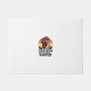 Chicken Daddy Rooster Vintage Sunset Vector Design Doormat