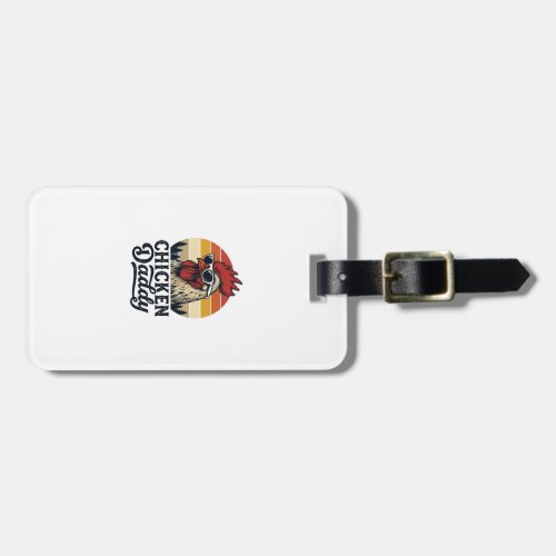 Chicken Daddy Rooster Vintage Sunset Vector Design Luggage Tag
