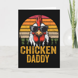 Chicken Daddy Vintage Funny Farmer Chickens Father Card