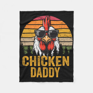 Chicken Daddy Vintage Funny Farmer Chickens Father Fleece Blanket