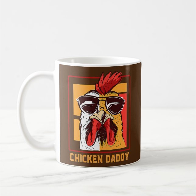 Chicken Daddy Vintage Poultry Farmer Rooster Coffee Mug (Left)