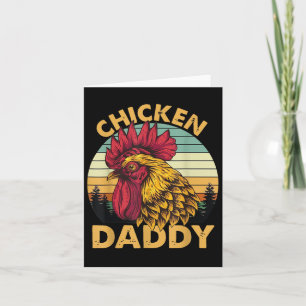 Chicken Daddy Vintage Rooster For Dad Farmer Fathe Card
