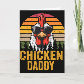 Chicken Daddy Vintage Rooster For Dad Farmer Fathe Card