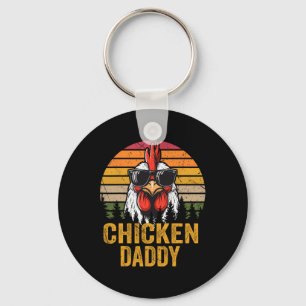 Chicken Daddy Vintage Rooster For Dad Farmer Fathe Keychain