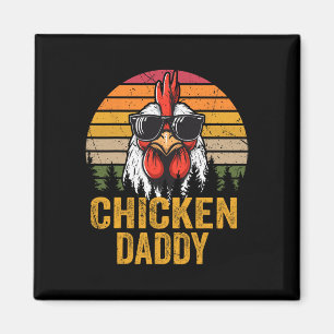Chicken Daddy Vintage Rooster For Dad Farmer Fathe Magnet